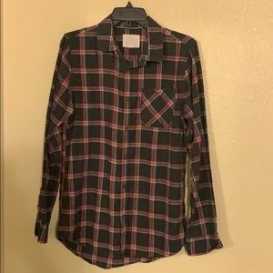 Red, white, and dark gray flannel